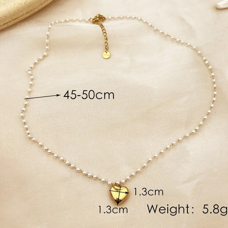 Stainless Steel 18K Gold Plating Niche High-grade Ins Style Pearl Necklace Beauty hair & fashionfj