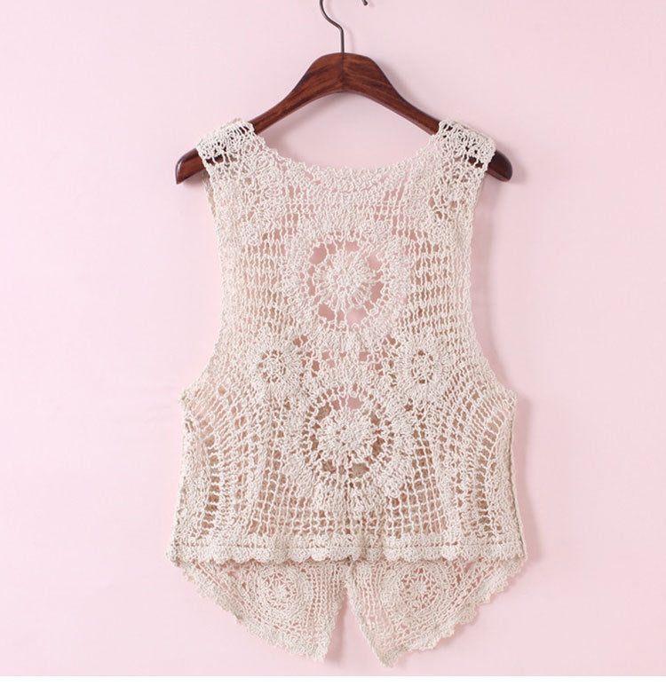 Ladies Summer Hollow Lace Thin Vest Beauty hair & fashionfj