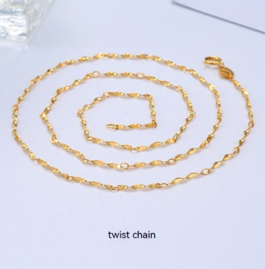 18K Gold Necklace Women's 925 Sterling Silver Gold Plated Chain Beauty hair & fashionfj