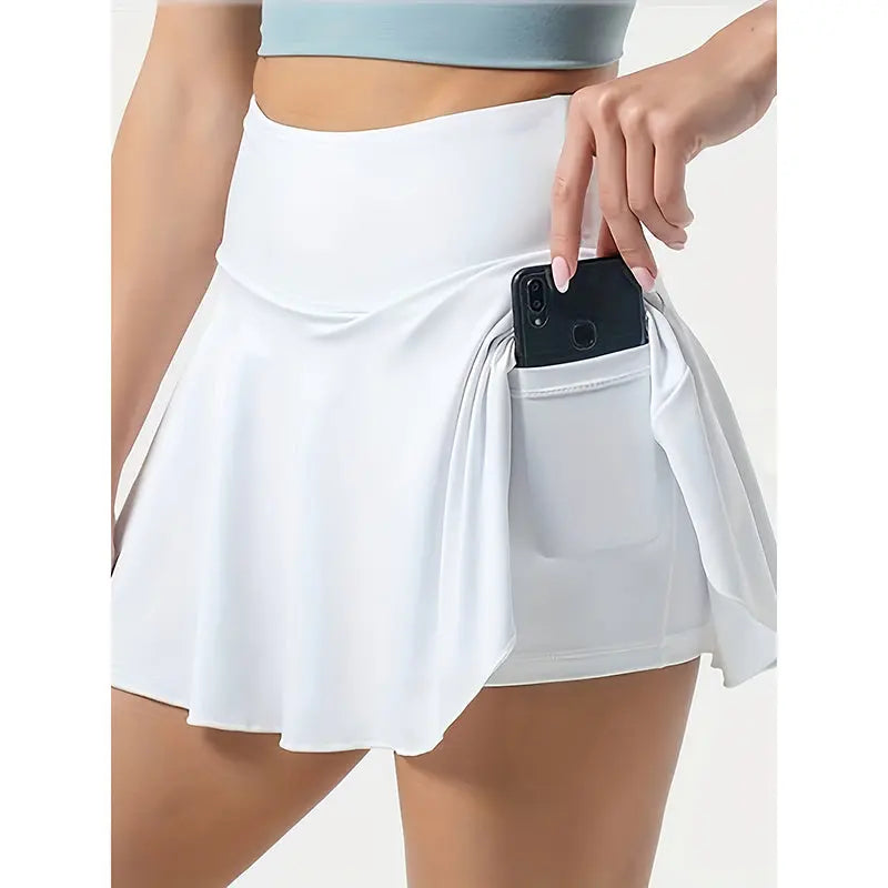 Women Tennis Skirt Golf Skorts Athletic High Waisted With Pockets Inner Shorts Sport Workout Beauty hair & fashionfj