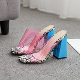 Thick high-heeled slippers Beauty hair & fashionfj