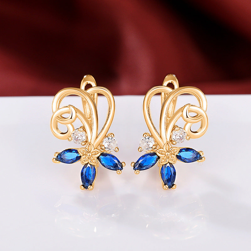 Flower Series Gold Earrings For Women Beauty hair & fashionfj