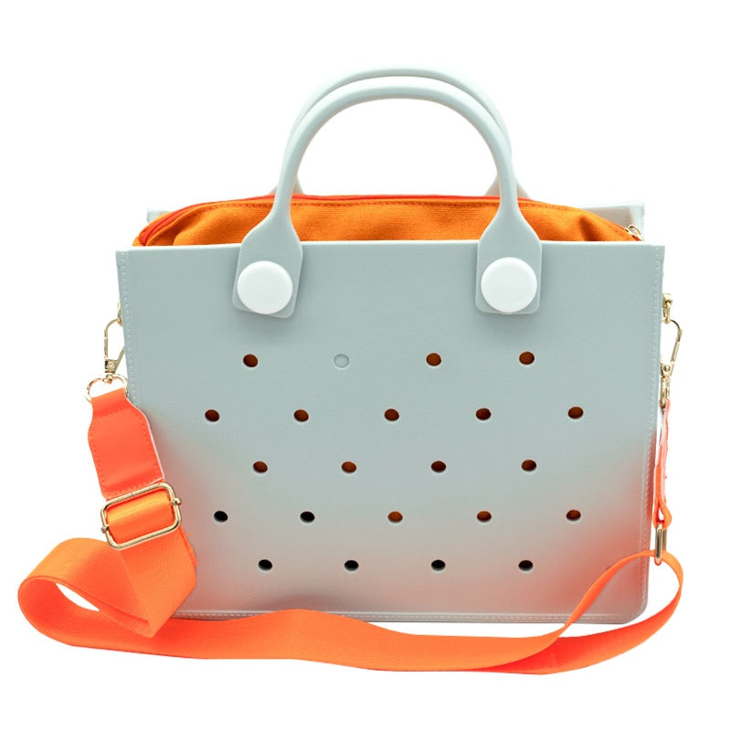 Waterproof EVA Handbag Punching Women's Tote Bags With Shoulder Strap For Women Hand Tote Bag Beach Bag Beauty hair & fashionfj