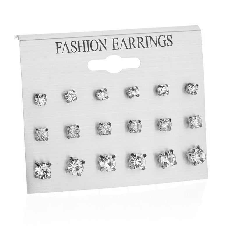 Earrings Round 9-piece Earings Set Beauty hair & fashionfj