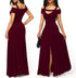 V-neck off-the-shoulder split long skirt Beauty hair & fashionfj