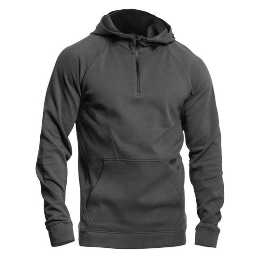 Cross-border Ebay New Long Sleeve Sweater Leisure Pullover Hooded Half Zipper Block Brushed Hoody Men Beauty hair & fashionfj