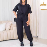 European And American Leisure Loose Fashion Ladies Two-piece Set Beauty hair & fashionfj