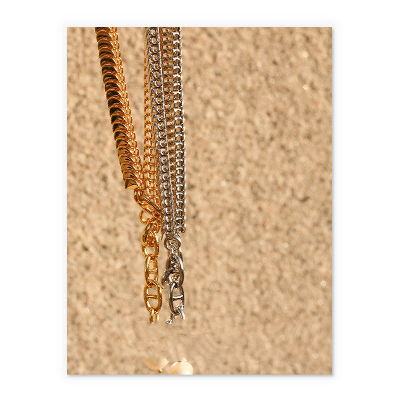 Brass 18k Real Gold Plated White Gold Real Snake Bone Chain Necklace Beauty hair & fashionfj
