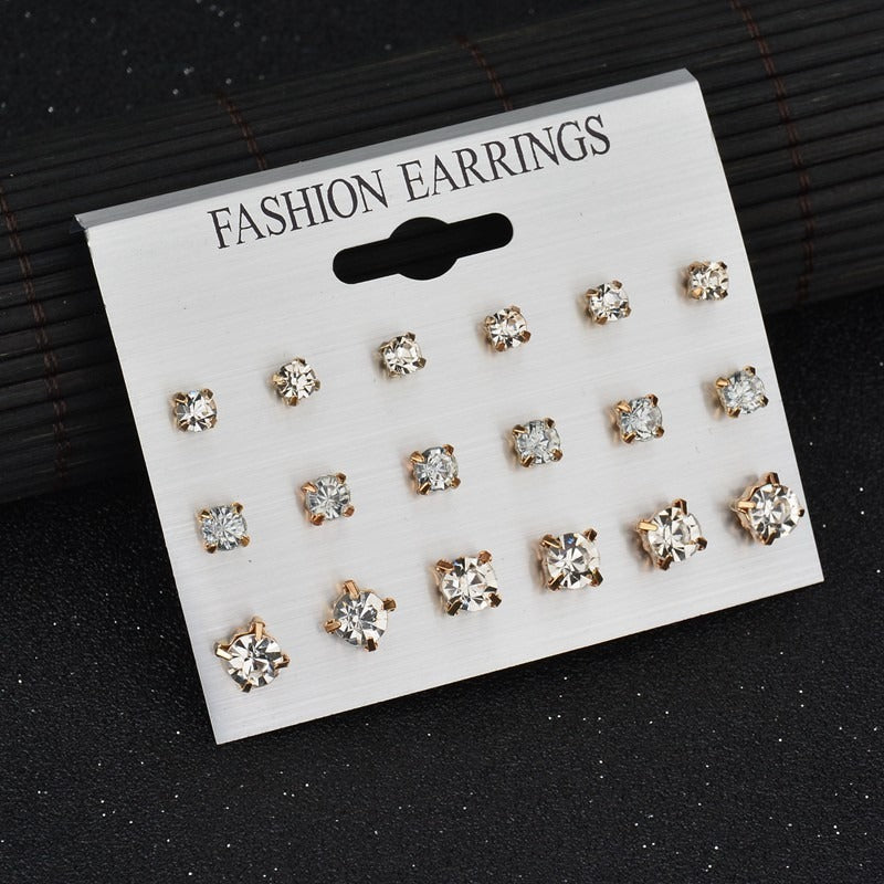 Earrings Round 9-piece Earings Set Beauty hair & fashionfj