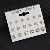 Earrings Round 9-piece Earings Set Beauty hair & fashionfj