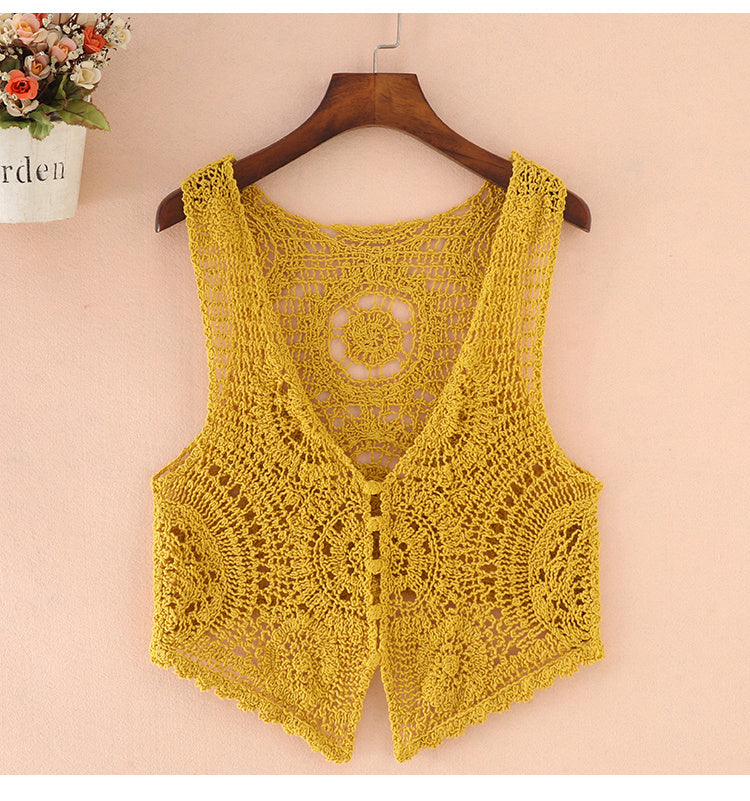 Ladies Summer Hollow Lace Thin Vest Beauty hair & fashionfj