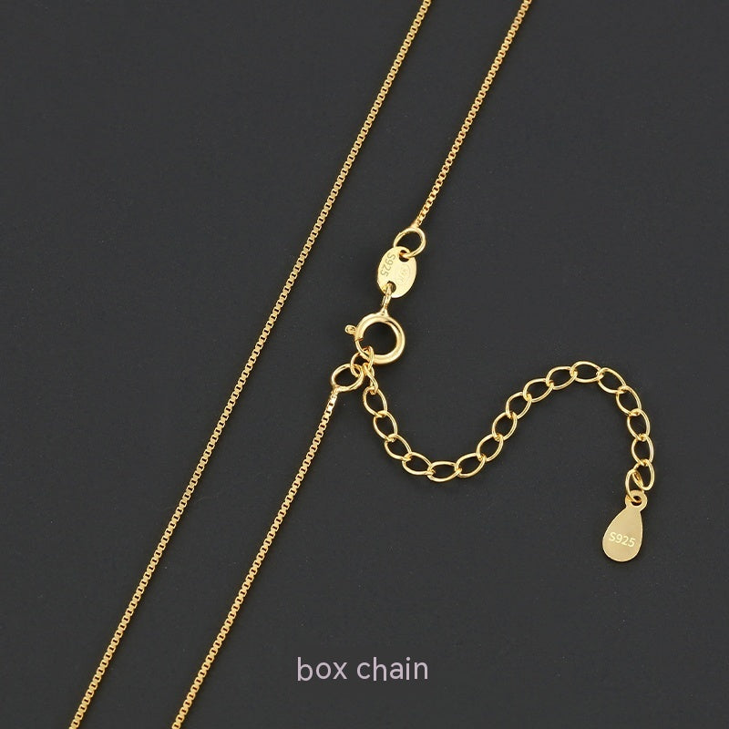 18K Gold Necklace Women's 925 Sterling Silver Gold Plated Chain Beauty hair & fashionfj