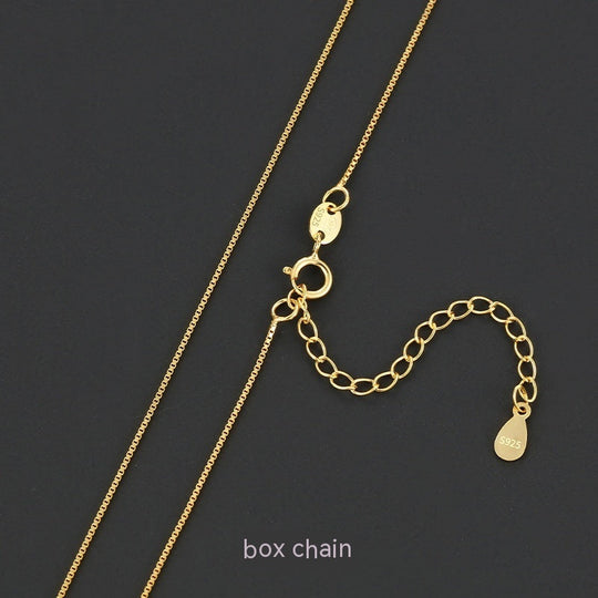 18K Gold Necklace Women's 925 Sterling Silver Gold Plated Chain Beauty hair & fashionfj