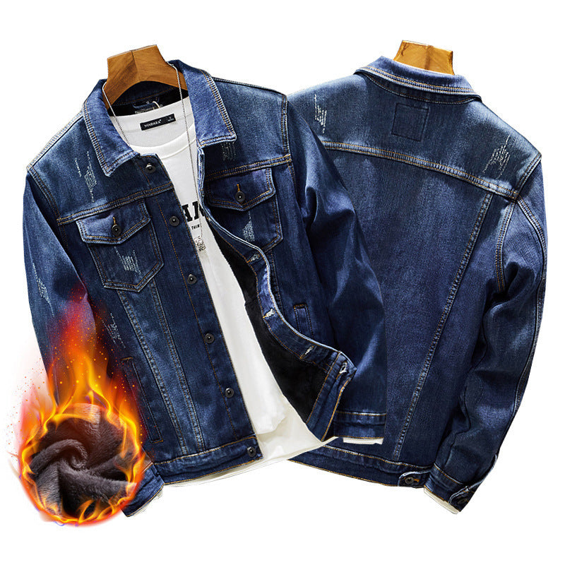Thicken Men's Denim Jacket Men's Winter Warm Jacket Beauty hair & fashionfj