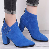 Fashion Ankle Boots Women Pointed-toe Zipper Shoes Lady Beauty hair & fashionfj