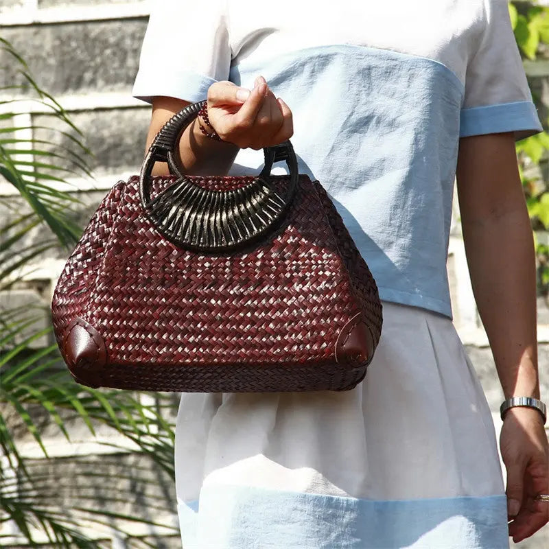 Straw bag women handbag hand bag Beauty hair & fashionfj