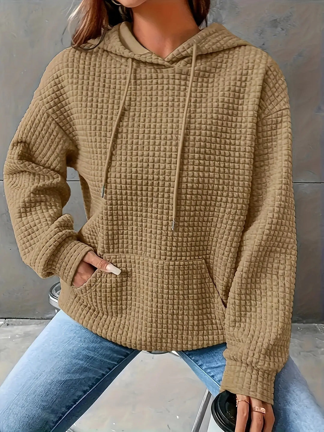 Women's Loose Casual Solid Color Long-sleeved Sweater Beauty hair & fashionfj