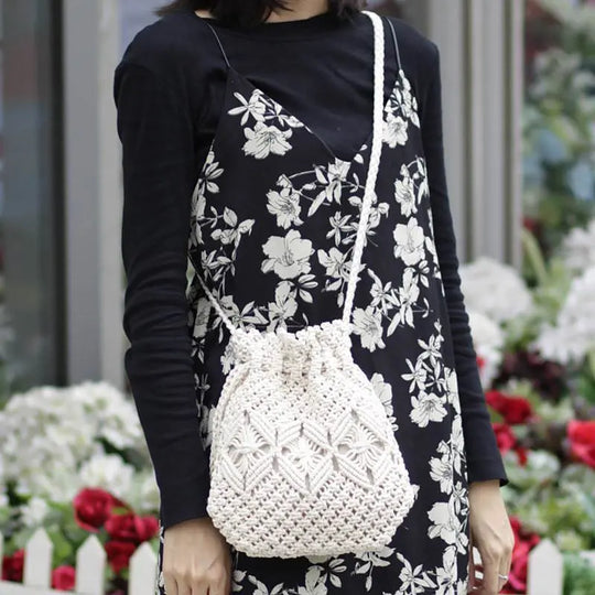 Knitted Tassel Bag Beach Women Bag woven Bag Beauty hair & fashionfj