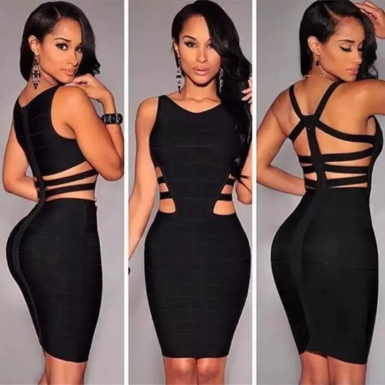 New Bandage Dresses For Women Black Sexy Sleeveless Ladies Beauty hair & fashionfj
