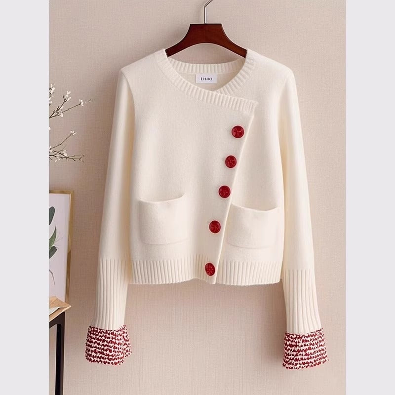 White Knitted Fabric Cardigan Sweater For Women Beauty hair & fashionfj