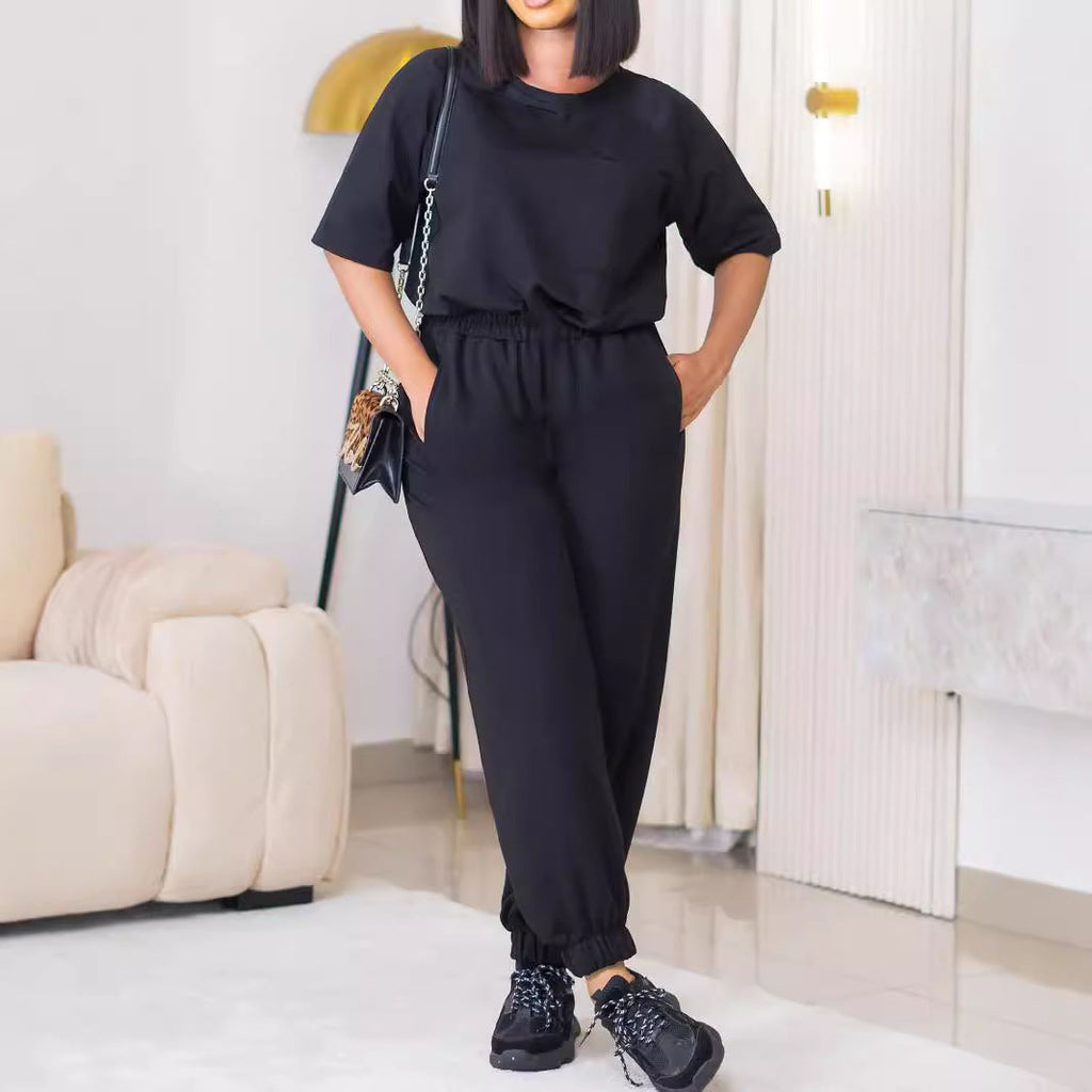 European And American Leisure Loose Fashion Ladies Two-piece Set Beauty hair & fashionfj