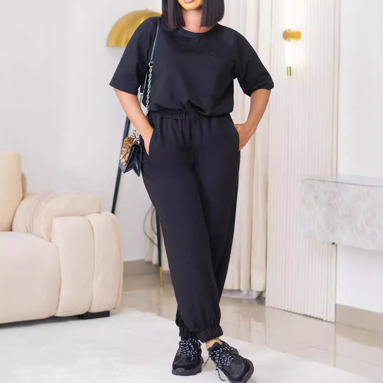 European And American Leisure Loose Fashion Ladies Two-piece Set Beauty hair & fashionfj