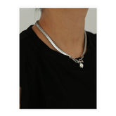 Brass 18k Real Gold Plated White Gold Real Snake Bone Chain Necklace Beauty hair & fashionfj