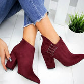 Fashion Ankle Boots Women Pointed-toe Zipper Shoes Lady Beauty hair & fashionfj
