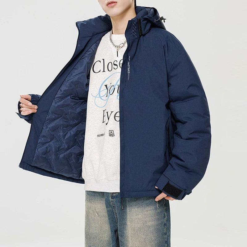 Winter Jacket Men Hooded Waterproof Cotton Padded Jacket Men Puffer Coats Daily Wear Fashion Clothing Men Thicken Casual Jacket