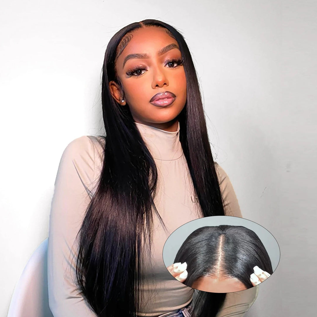 30 Inch Bone Straight Wig V Part Human Hair Wigs For Women 100% Human Hair No Glue No Sew In Clip In Half Wig Read To Wear Go Beauty hair & fashionfj