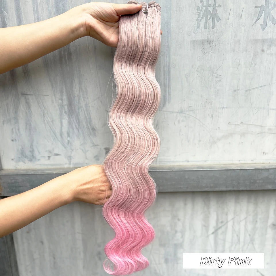 30Inches Red Burgundy High Temperature Soft Sliver White 613 Natural Fiber Hair Extensions GREY Bio Body Wave Hair Weave Bundles