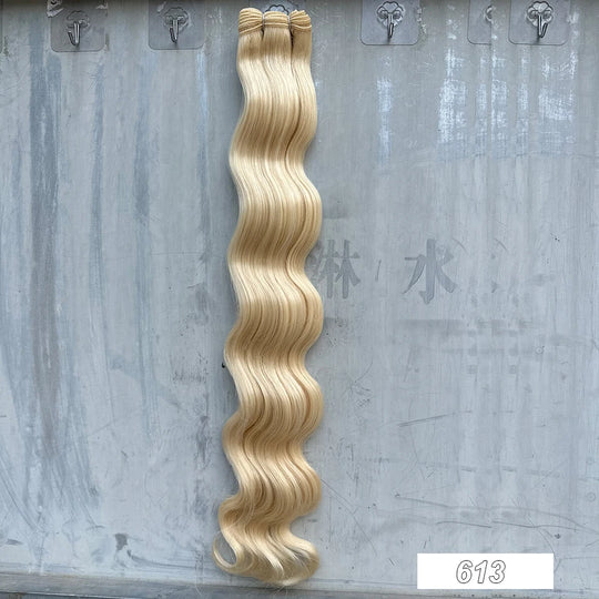 30Inches Red Burgundy High Temperature Soft Sliver White 613 Natural Fiber Hair Extensions GREY Bio Body Wave Hair Weave Bundles