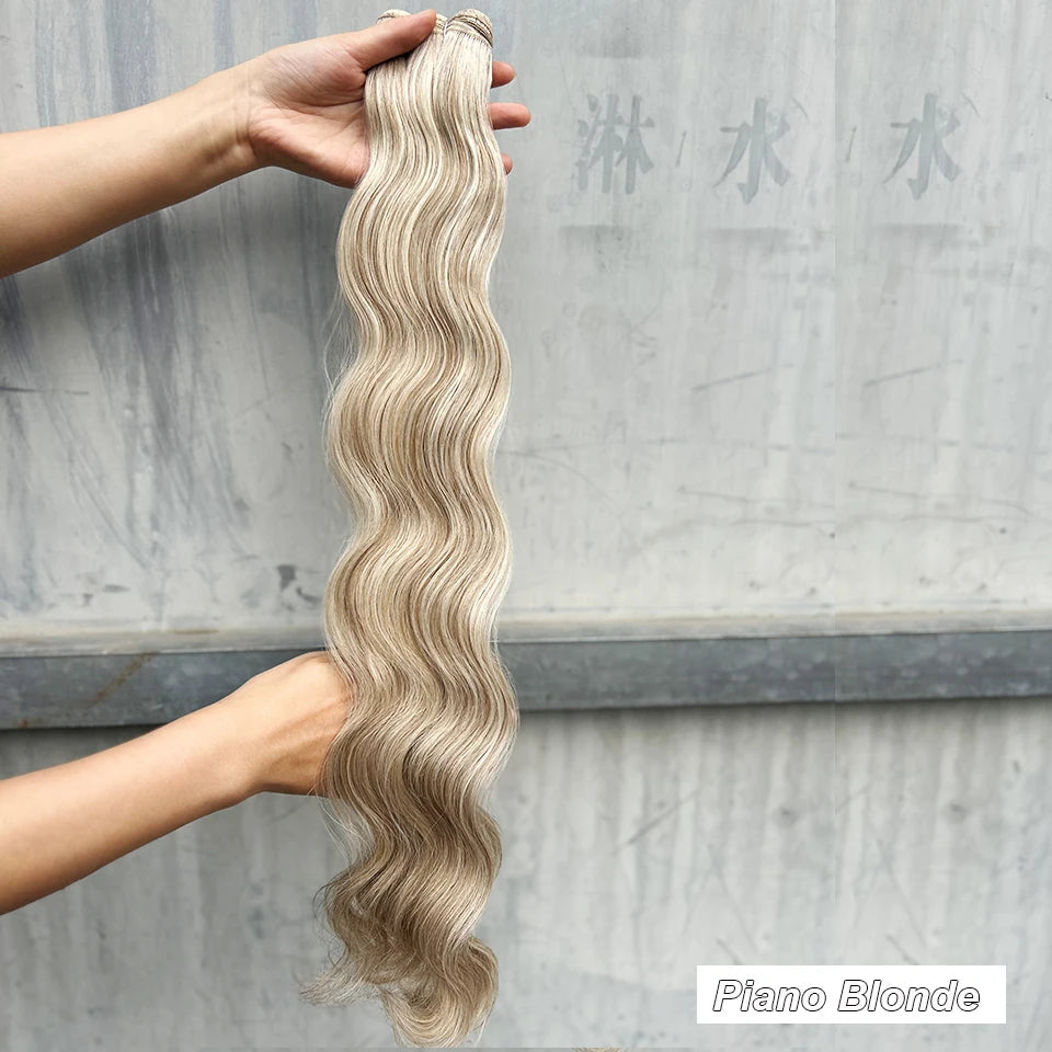 30Inches Red Burgundy High Temperature Soft Sliver White 613 Natural Fiber Hair Extensions GREY Bio Body Wave Hair Weave Bundles