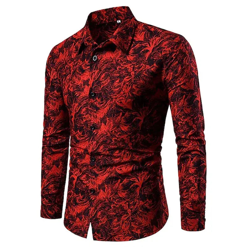 Fashion Pop Prom Party Night Club New Designer Long Sleeve Clothing Slim Button Lapel Men Tops Beauty hair & fashionfj