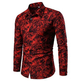 Fashion Pop Prom Party Night Club New Designer Long Sleeve Clothing Slim Button Lapel Men Tops Beauty hair & fashionfj