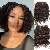 Short Jerry Curl Hair Weave Bundles 2Pcs/Set Brazilian Hair Weave Bundles 12A Remy Human Hair Extensions Natural Brown Remy Beauty hair & fashionfj