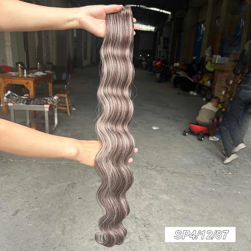 30Inches Red Burgundy High Temperature Soft Sliver White 613 Natural Fiber Hair Extensions GREY Bio Body Wave Hair Weave Bundles