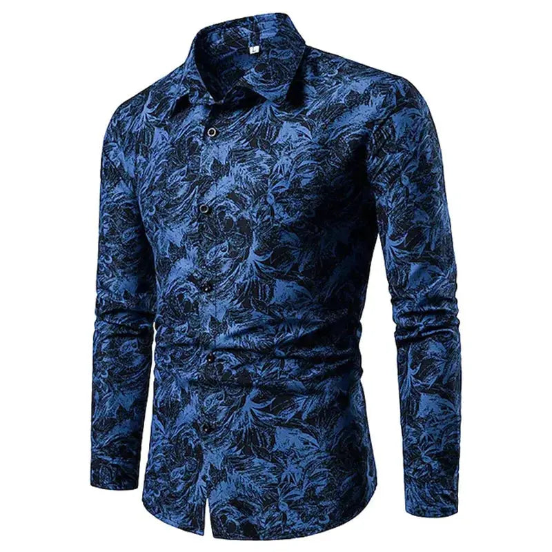 Fashion Pop Prom Party Night Club New Designer Long Sleeve Clothing Slim Button Lapel Men Tops Beauty hair & fashionfj