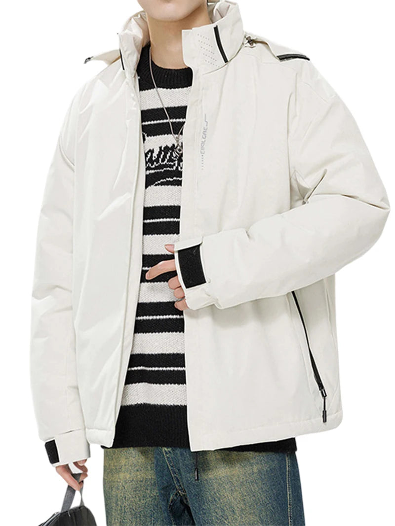 Winter Jacket Men Hooded Waterproof Cotton Padded Jacket Men Puffer Coats Daily Wear Fashion Clothing Men Thicken Casual Jacket