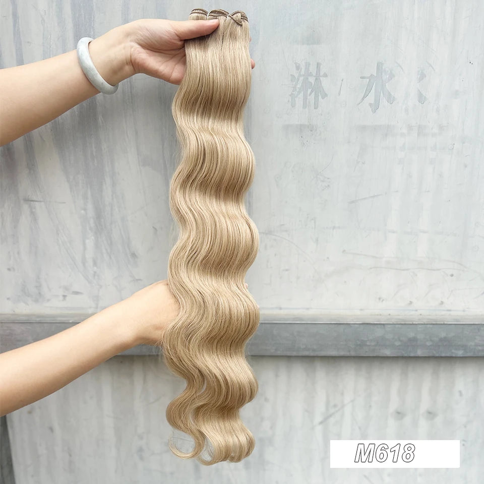 30Inches Red Burgundy High Temperature Soft Sliver White 613 Natural Fiber Hair Extensions GREY Bio Body Wave Hair Weave Bundles