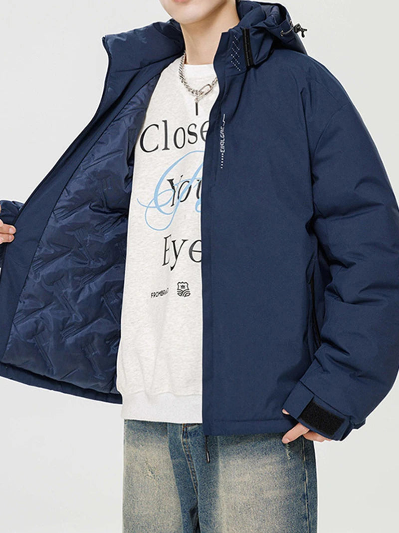 Winter Jacket Men Hooded Waterproof Cotton Padded Jacket Men Puffer Coats Daily Wear Fashion Clothing Men Thicken Casual Jacket