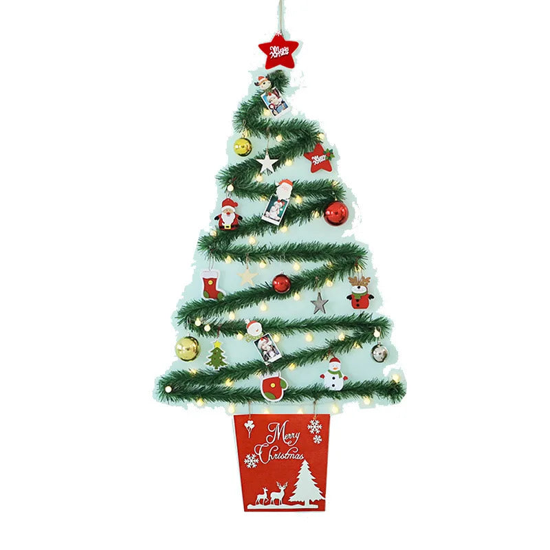 Christmas creative wall tree with lights DIY Christmas ornaments treeGlowing christmas tree christmas ornaments  happy tree