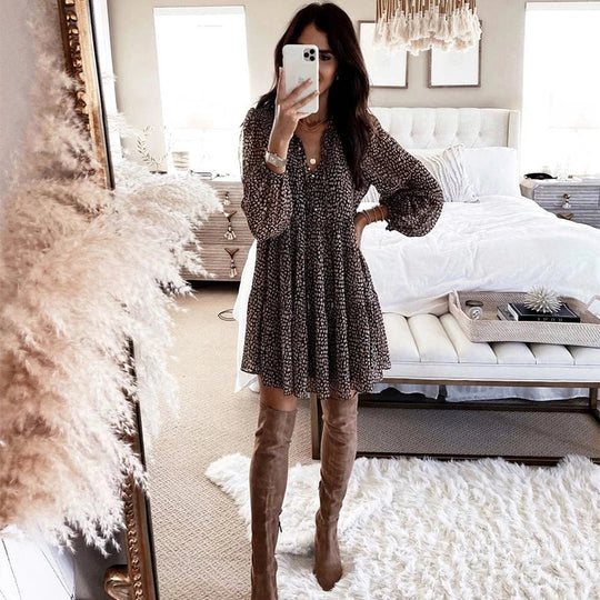 Elegant Lantern Sleeve Dress – Statement Style for Every Occasion Beauty hair & fashionfj