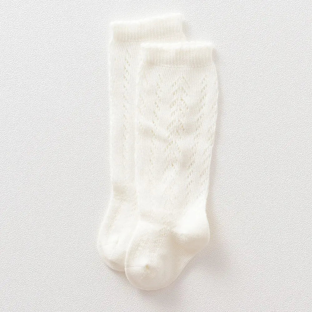 Children Socks For Girls Knitted Cotton Long Tube Socks Knee High Toddler Princess Socks Baby Summer Hollow Out Infant Socks