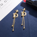 18K Gold Real Gold Earrings Fine Jewelry for Women High Quality Woman Fashion Earrings Retro Long Tassel Hollow DD Pop Earrings