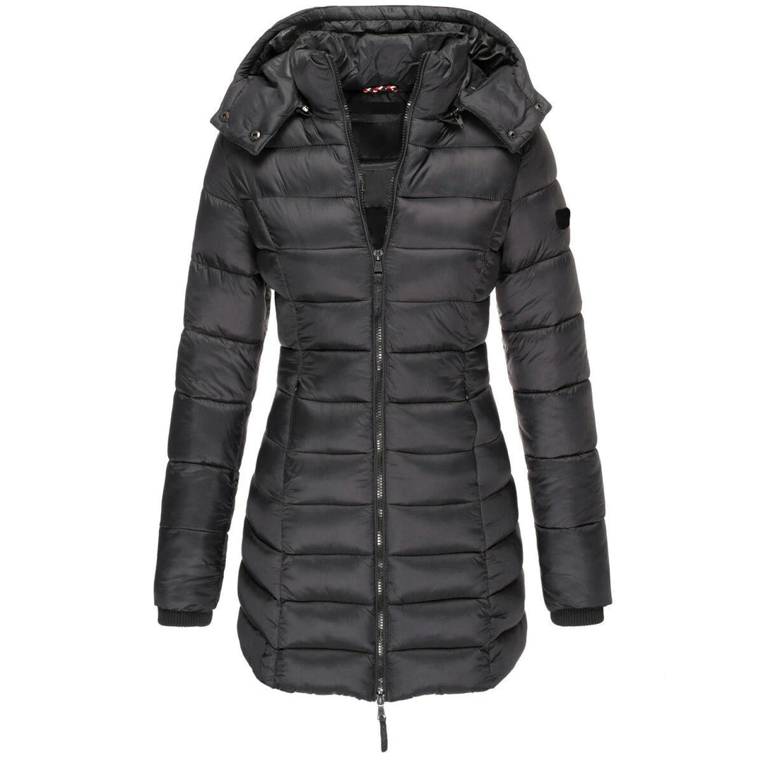 Winter Jackets for Women Zipper Hooded Cotton Padded Jackets Long Sleeve Warm Coat Slim Parka Female Portable Outwear