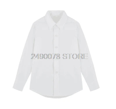 Boys White Shirts for Kids Clothes Solid Cotton Formal Shirt for boys Teenagers School Performance Uniform 4-16 Years Old Beauty hair & fashionfj