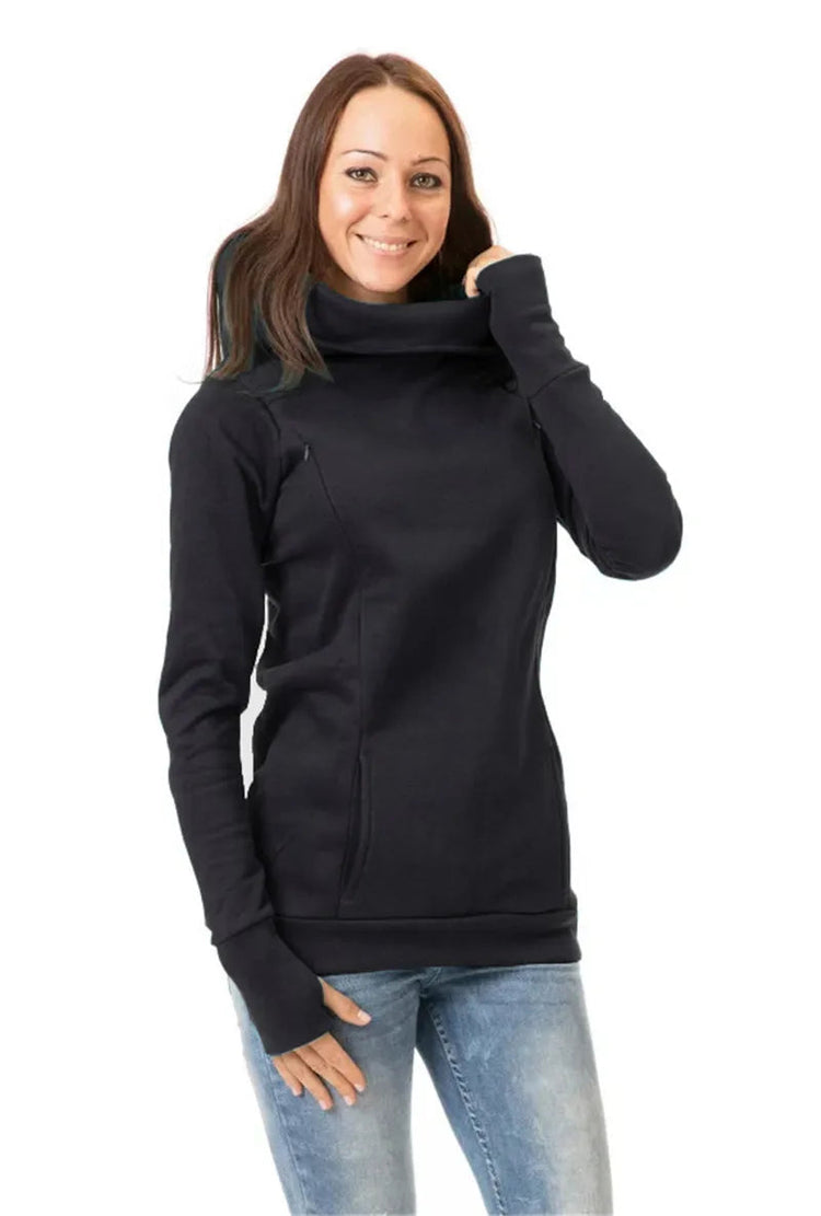 Maternity Nursing Sweatshirt Women Maternity Long Sleeve Hooded Breastfeeding Hoodies Pregnant Women Long Sleeve Hooded Sweater Beauty hair & fashionfj