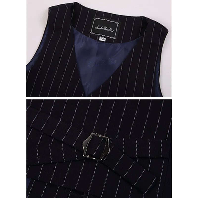 Boys Vest School Uniform Suits Girls Striped Waistcoat Pant Skirt Outfits Child Student Costumes Kids Chorus Team Clothes Sets