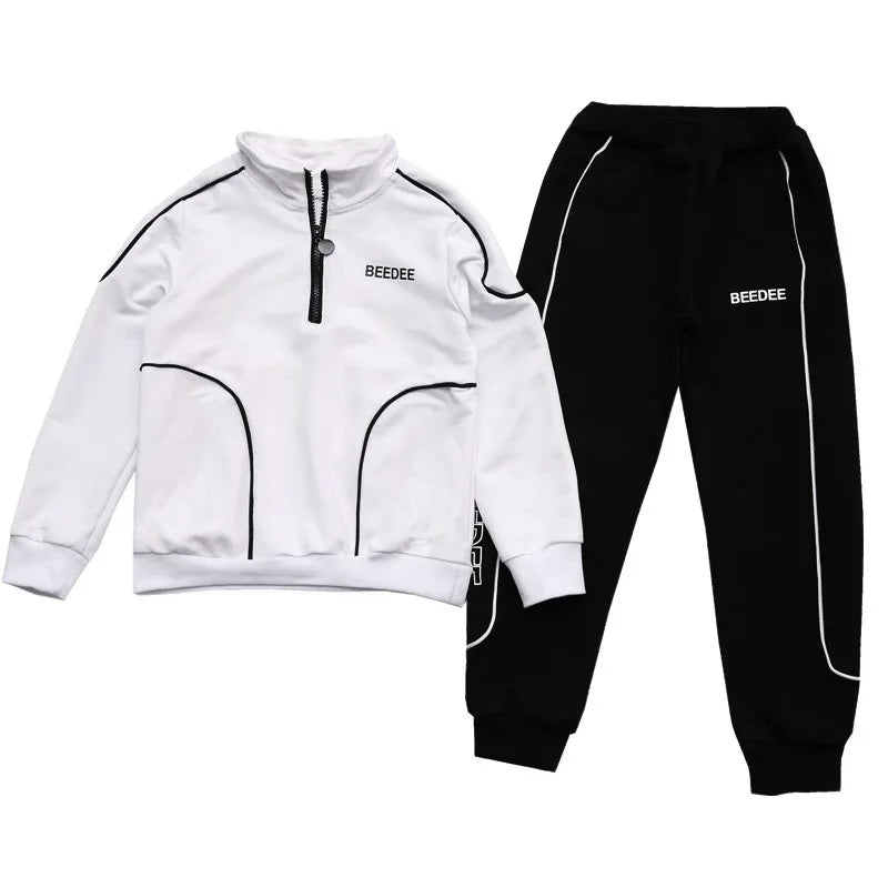 Spring Autumn Teenager Boys Clothing Sets Child Fashion Letter Sweatshirt + Pants 2Pcs Kids Tracksuit 4 5 6 7 8 9 10 11 12 Years Beauty hair & fashionfj